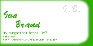 ivo brand business card